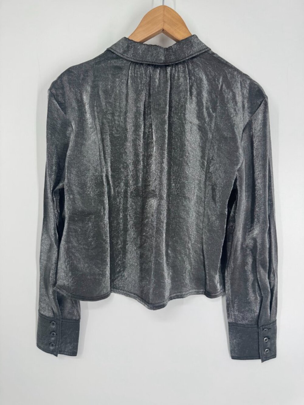 Anthropologie Pilcro Liquid Shine Buttondown Shirt Size S NWT - Picture 11 of 14